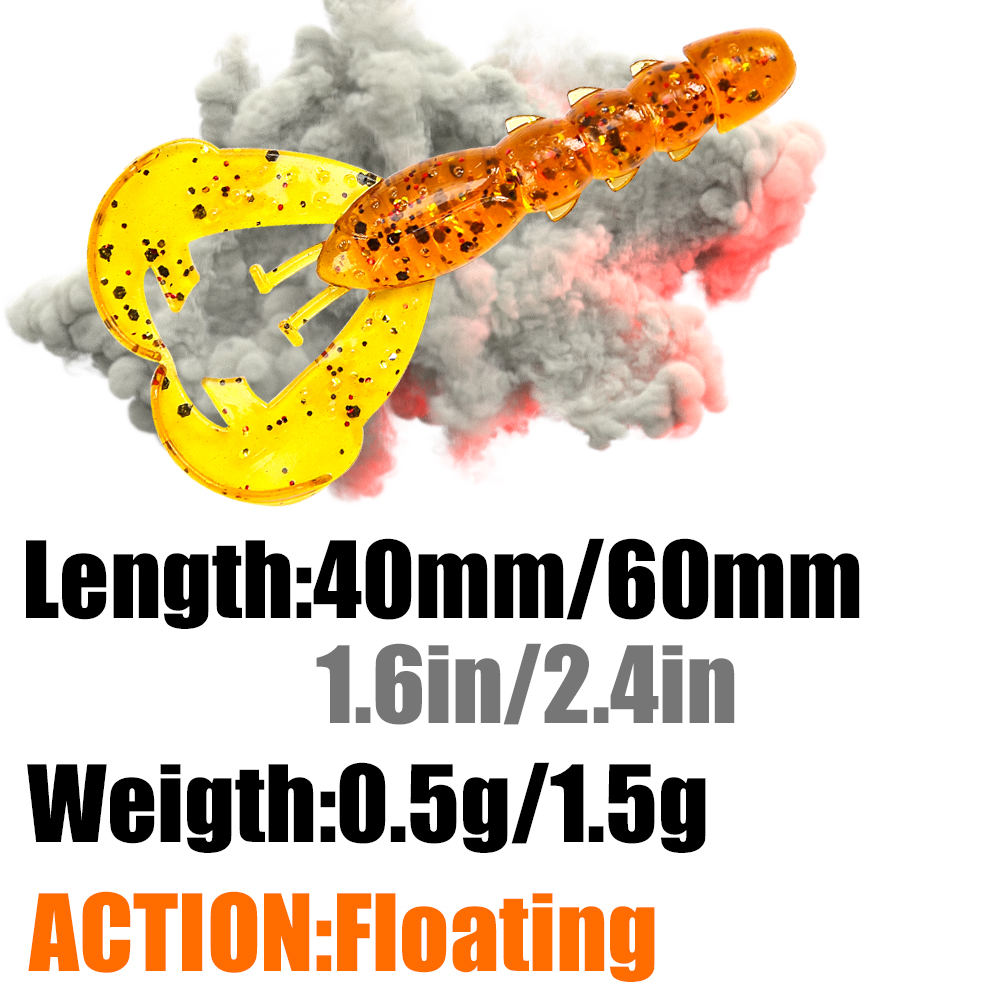 PEAK Floating Craws Lures 40mm - đánh giá và giá Soft Plastic Lure