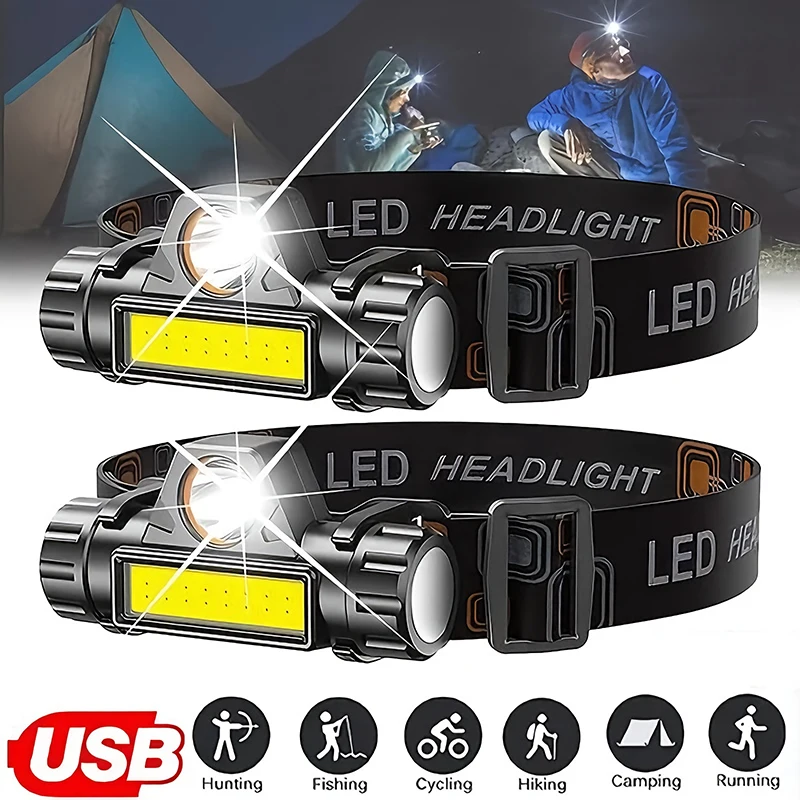 Rechargeable COB LED USB Headl - đánh giá và giá Fishing Headlamp